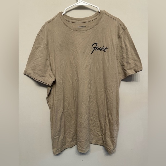 Tan “Fender” Men's T-Shirt w/ Back Graphic XL - Picture 7 of 7